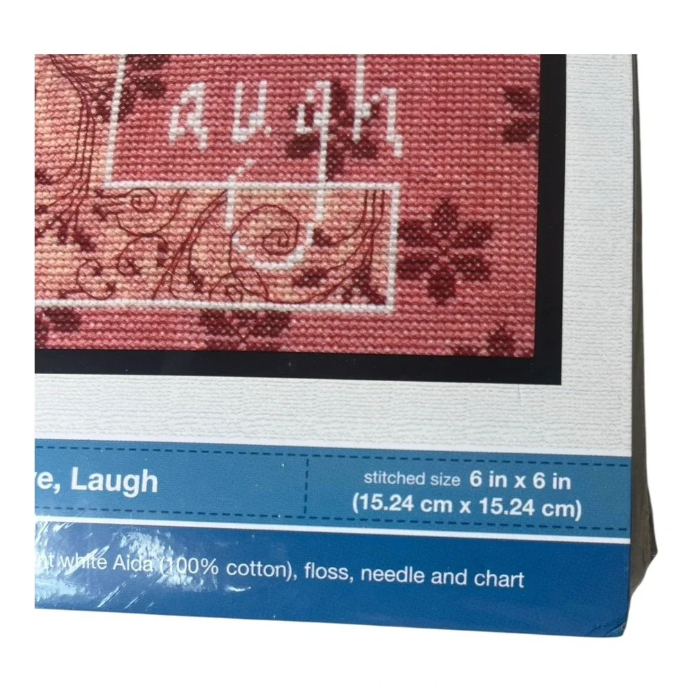 Bucilla Plaid Live Love Laugh Counted Cross Stitch Kit  6
